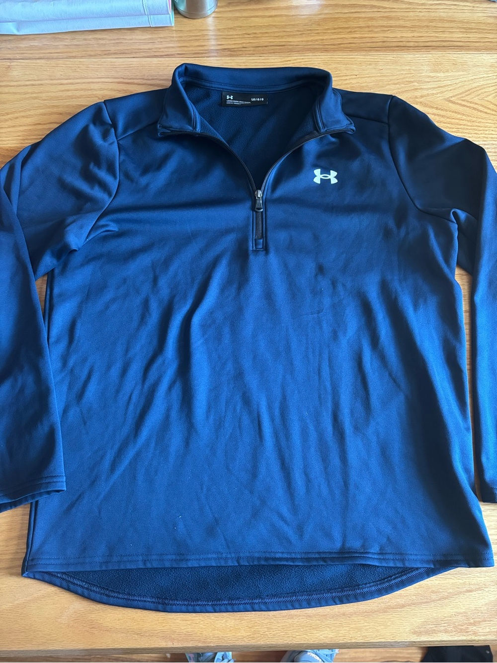 Men’s Under Armour L Long Sleeve Fleece 1/4 Zip Sweater Navy Blue Activewear